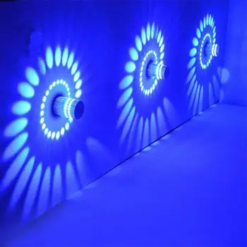 3W Spiralės LED Siena Sconce RGB Šviesa Meno Galerija Apdailos Takas Miegamieji, Veranda Hotel Lempa Led Sienos Lempos Dropship