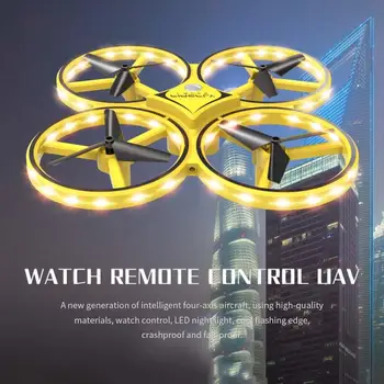 Zhenwei Mini Smart Drone Žiūrėti RC Quadcopter Flyer Infraraudonųjų spindulių Jutiklis Kontrolės Mini RC Tranai Sraigtasparnis Dovana Vaikams Berniukams