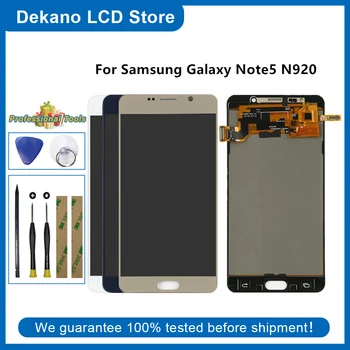 Samsung Galaxy Note5 5 Pastaba N920 N920F N920A/V/T/P LCD Ekranas Jutiklinis Ekranas skaitmeninis keitiklis stiklinio Lęšio skydų Surinkimo