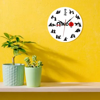 Septynias Dorybes Bushido Rytų Kovos Stilius Aikido Sieninis Laikrodis Japonų Kovos Menas, Kovos Sporto Dojo Dekoro Silent Laikrodis