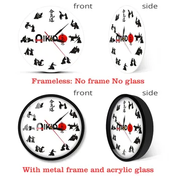 Septynias Dorybes Bushido Rytų Kovos Stilius Aikido Sieninis Laikrodis Japonų Kovos Menas, Kovos Sporto Dojo Dekoro Silent Laikrodis