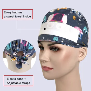Naujas Unisex Augintinio grožio darbo skrybėlės spausdinimo Bžūp Sveikatos paslaugų cap/skrybėlės reikmenų, Laboratorinių darbų bžūp naujų naminių Gyvūnėlių priežiūros darbo kepurės