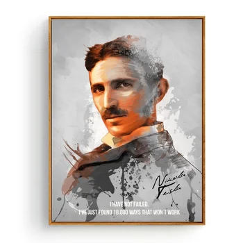 Nikola Tesla Seras Izaokas Niutonas stephen hawking thomas alva edison wright broliai, plakatus Drobės Plakatas Kambario Dekoro (be Rėmelio)
