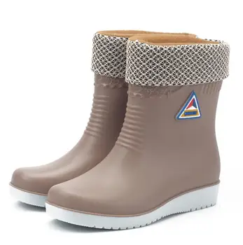 2020 naujas mados Moterų gumos šiltas atsitiktinis batai guminiai batai ponios lietaus batai vandens Kulkšnies PVC batai moterų suaugusiųjų lietaus batai