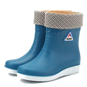 2020 naujas mados Moterų gumos šiltas atsitiktinis batai guminiai batai ponios lietaus batai vandens Kulkšnies PVC batai moterų suaugusiųjų lietaus batai