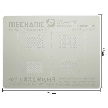 MECHANIKAS 3D Plieno Tinklelio, 0,2 mm BGA Reballing Trafaretas iPhone 4/6/6s/7/8/X Xs Xs MAX XR iPad 2/3/4 Oro PCIE/NAND/Kietasis Diskas