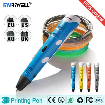 Kalėdų dovana Myriwell 3d rašiklis su 50m ABS+50m PLA 1.75 mm kaitinimo 3d spausdinimo pen vaikų piešimo įrankį Smart Vaiko gimtadienio dovana