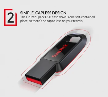 SanDisk Cruzer Kibirkštis USB Flash Drive 16GB USB 2.0 U Disko 32GB Mini 64GB Pen Drives 128 GB 