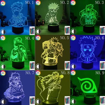 Japonų Manga Naruto 3D Lempos Minato Namikaze Pav Atmosferą Vaikams, Vaikų Kambario Dekoro Spalva Keičiasi Led Nakties Šviesos Lovos