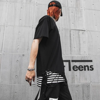 Vakarų Stilingas Spalvų Kratinys Nereguliarus vyriški Marškinėliai Hip-Hop Vasaros Vyrų Atsitiktinis trumpomis Rankovėmis Viršūnes Tees hotboom Streetwear