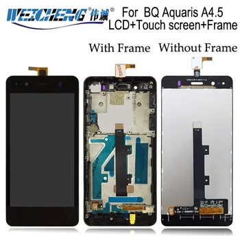 WEICHENG Aukščiausios Kokybės BQ Aquaris A4.5 LCD Ekranas+Touch Ekranas komplektuojami su Rėmo BQ a4.5 lcd Nemokamai Įrankiai