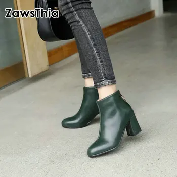 ZawsThia PU, suapvalinti tne žalia bloko aukštakulnius moteris adatos (stiletai siurbliai mada batai moterims, martin batai moterų avalynė