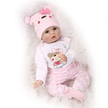 Mielas Minkštas Silikoninis Atgimsta Miega Baby Doll Gyvas Naujagimis Rankų darbo Lėlės Realus BeBe Reborn Lėles 55cm 57cm Dovanos