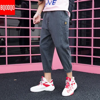 Mėlyna Džinsinio Džinsus, Kelnės Vyrams Japonija Stiliaus Rudenį Streetwear Atsitiktinis Baggy Ziajać Vyrų Hip-Hop Haremas Kulkšnies Ilgio Kelnės Derliaus 5XL