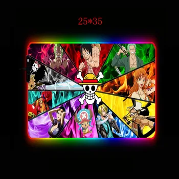 One Piece Anime Žaidimų RGB Žaidėjus, Didelis Kilimėlis, LED Apšvietimas, USB Klaviatūros Spalvinga Stalas Padas Pelės Kilimėlis KOMPIUTERIO, Nešiojamojo kompiuterio Darbalaukį