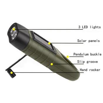 LED Žibintuvėlis Super Ryškus Žibintuvėlis Lauke Vandeniui Saulės Energijos Įkrovimo įmontuota Baterija Žygiai, Žvejyba, Kempingas Žibintai