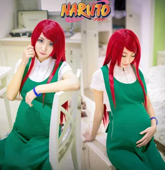 Anime Naruto Cos Uzumaki Kushina Japonijos Helovyno Cosplay Vyras Moteris Cosplay Nėščių moterų Kostiumas
