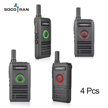 4Pcs/daug Mini walkie talkies Nešiojamų Ultra Slim Dvigubas TR UHF 400-470MHz 16CH 2W Du būdu radijo mirksinti Šviesa SOCOTRAN SC-600
