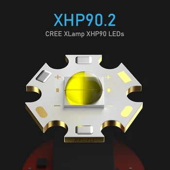 XHP90.2 labiausiai galingas led žibintuvėlis 300000 lm led žibintuvėlis taktinis žibintuvėlis xhp70 usb įkrovimo flash šviesos xhp50 darbo žibintas