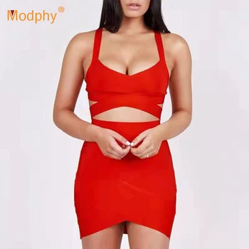 2020 metų vasaros naują dviejų dalių tvarstis suknelė moterims sexy Raudona Rožinė viršuje spageti bodycon suknelė moterų klubo įžymybė šalies Vestidos rinkinys