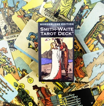 Visiškai anglų Borderless Edition Smith-Waite Tarot Kortelės Žaidimas Smith Waite Tarot stalo Žaidimas 78 kortos/set