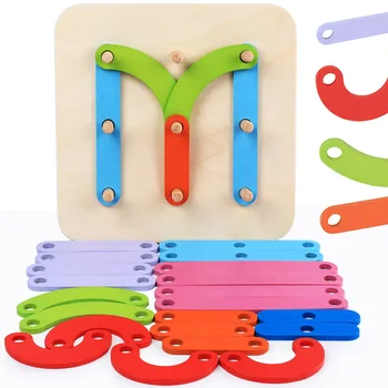 1 Set Montessori Kūdikių Žaislai, Mediniai DIY Raidžių Skaičius Statybos Įspūdį Krovimas Žaislo Formos, Spalvos Rūšiavimo Žaidimas Vaikams Gyvenimą
