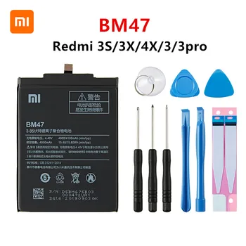 Xiao mi Originalus BM47 4100mAh Baterija Xiaomi Redmi 3S 3X Redmi 4X Redmi 3 / 3pro BM47 Telefonas Pakeitimo Baterijas +Įrankiai