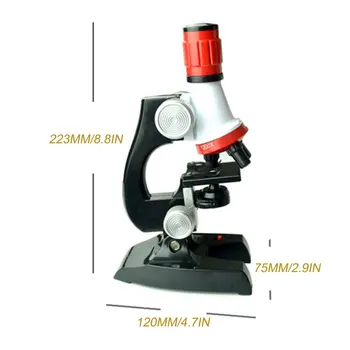 Mikroskopas Priartinimas 1200X Vaikai Mokslo Biologinių Mokslinių prietaisų Rinkinys, Švietimo Žaislas Vaikui Plastiko Rafinuotas Naudinga
