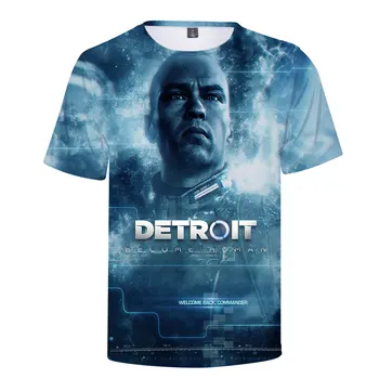 2018 Detroitas Tapo Žmogaus Vasaros Cool marškinėliai Vyrams/Moterims trumpomis Rankovėmis 3D Atspausdintas Mados T-shirt Detroit Atsitiktinis Viršūnes ir Tee