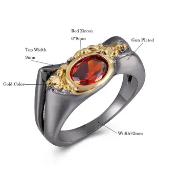 2 Tonas Žiedas Raudonos Akmens Papuošalai, moteriški Aksesuarai Geriausia dovana jai Labai Gražus Papuošalų Žiedai