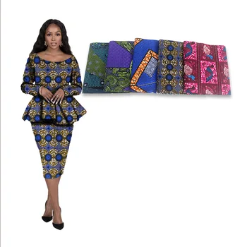 Medvilnės raštuoto audinio medvilnės Vaškas 2020 Vaškas Afrikos Vaškas, medvilnės Karšto Pardavimo Dizaino Moterų Suknelė H19110
