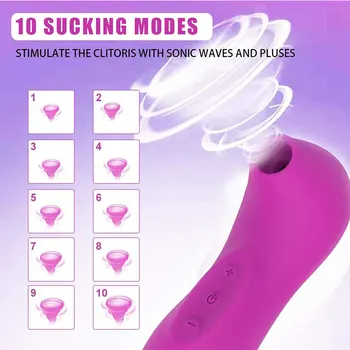 Klitorio Čiulpti Spenelį Vibratorius,Oralinis Seksas Vibratorius su 10 Sucktion Vibracijos Režimai, Spenelių Simuliatorius Suaugusiųjų Sekso Žaislas Moterims