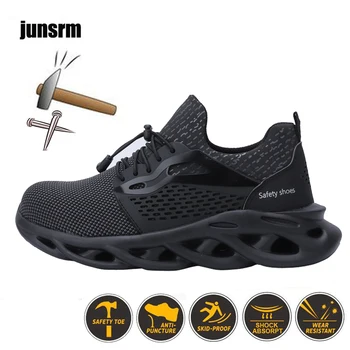 Vyriški apsauginiai batai lengvi dūriams atspariu patogūs darbo batai batai lauko orui plieno nosys anti-smashing