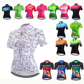 Dviračių Jersey Moterų Dviračių Marškinėliai Maillot Ropa Ciclismo Vasaros trumpomis Rankovėmis MTB Kelių Pro Dviračiais, Dviračių Drabužių Viršūnes Maillot