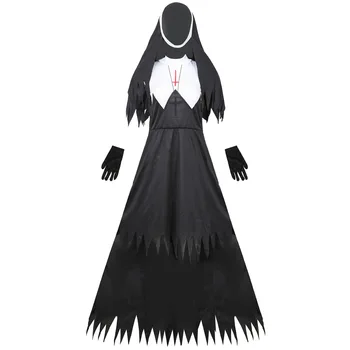 Europos ir Amerikos ponios Helovinas vienuolės kostiumas cosplay vampyras demonas kostiumas
