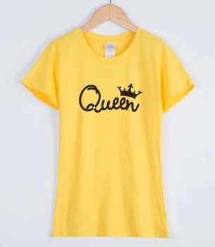 Vasaros moterų marškinėliai 2019 naują atvykimo trumpas rankovės O-kaklo moterų marškinėliai Karalienės Karūnos Princesė Kawaii t top marškinėliai tee harajuku