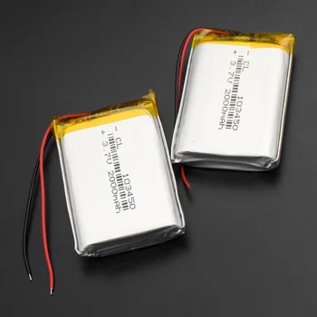 1/2/4pcs 2000mAh 103450 baterija Li-polimero Akumuliatoriai 3,7 V Elektros Žaislas GPS MP4 MP5 mobiliojo Telefono Garsiakalbį Baterija