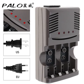 PALO 4 Slots Smart Greitai NIMH NICD Baterijų Kroviklis su Per Srovės Apsaugos NI-MH NI-CD AA AAA 9V Įkraunama Baterija