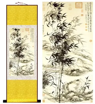 Bambuko tapybos Chiense simbolių ir Gėlių tapybos Namų Biuro Apdailos Kinijos pažymėkite paintingPrinted tapyba