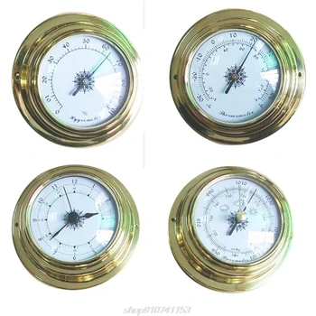 4 Cm 4 VNT./set Termometras su Drėgmėmačiu Barometras Laikrodžiai Laikrodis Vario Apvalkalas, Cirkonio Jūrų Orų N05 20 Dropship