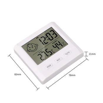 1pcs LCD Elektroninis Skaitmeninis Termometras su Drėgmėmačiu Šypsena Veide Thermohygrometer Patalpų Vaikų Kambario Skaitmeninis Termometras