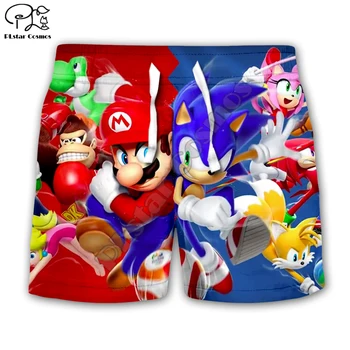 Vaikai Nustatyti, Super mario, Sonic 3d anime marškinėlius Atsitiktinis Šortai Vaikams viršūnes Trumpas Rankovės Tees Animacinių filmų Vasaros kostiumas berniukui, mergina t shirts