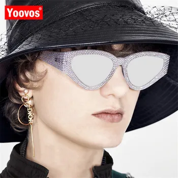 Yoovos Cat Eye Akiniai Nuo Saulės Moterims, 2021 M. Derliaus Prabangus Veidrodis Moterų Akiniai Nuo Saulės Cateye Retro Markės Dizaino Oculos De Sol Feminina