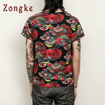 Zongke Kinijos Nacionalinio Stiliaus Vintage Marškinėliai Vyrams Marškinėlius Vyrų Marškinėliai Harajuku Vyrų T-Shirt Streetwear Hip-Hop 2021 M. Pavasarį Naujas