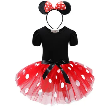 Merginos Mickey Minnie Animacinių Filmų Pelės Princesė Dress Vaikams Gimtadienio Mielas Juokingas Kostiumas Vaikams 1 2 3 4 5 6 Metų Drabužių