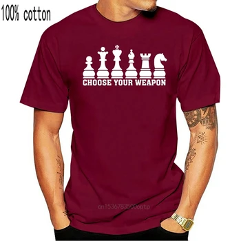 Prekės Pasirinkite Savo Ginklą Šachmatų T-Shirt Vasarą Vyrams Trumpomis Rankovėmis T-Shirt