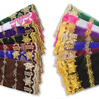 Nigerijos Ankara Audinio Afrikos Moterų Aprangos Siuvimo Medžiagos heidi bazin Riche Tekstilės Brokatas Medžiaga 2020 Tissus Afrikinio 5+2 metrų/daug