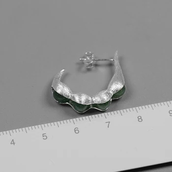 Lotus Įdomus Nekilnojamojo 925 Sterlingas Sidabro Fine Jewelry Natūralių Akmenų Žirnių Ankščių Dizaino Papuošalų Rinkinys su žiedo Lašas Auskarai Karoliai