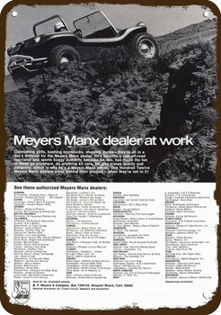 1968 Meyers Manx Dune Buggy Derliaus Išvaizdą Replika Metalo Ženklas