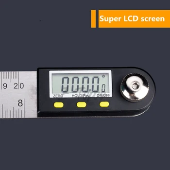 200mm Elektroninių Kampo Matuoklio Indikatorius Nerūdijančio Plieno Skaitmeninis Matlankis Inclinometer 20cm Goniometer Lygio Matavimo Įrankis